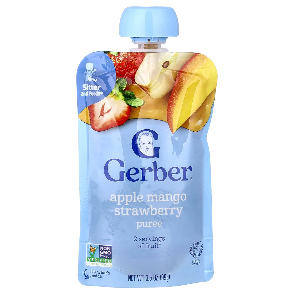 Gerber, пюре 2nd Foods®, яблоко, манго и клубника, 99 г (3,5 унции)