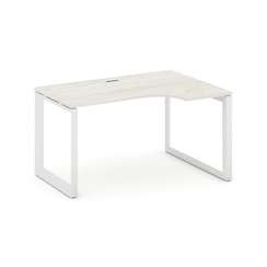 Style Project Стол рабочий эргономичный SN-59O.SPA-021(R) Дуб Наварра/Металл Белый/Белый Заглушка 13