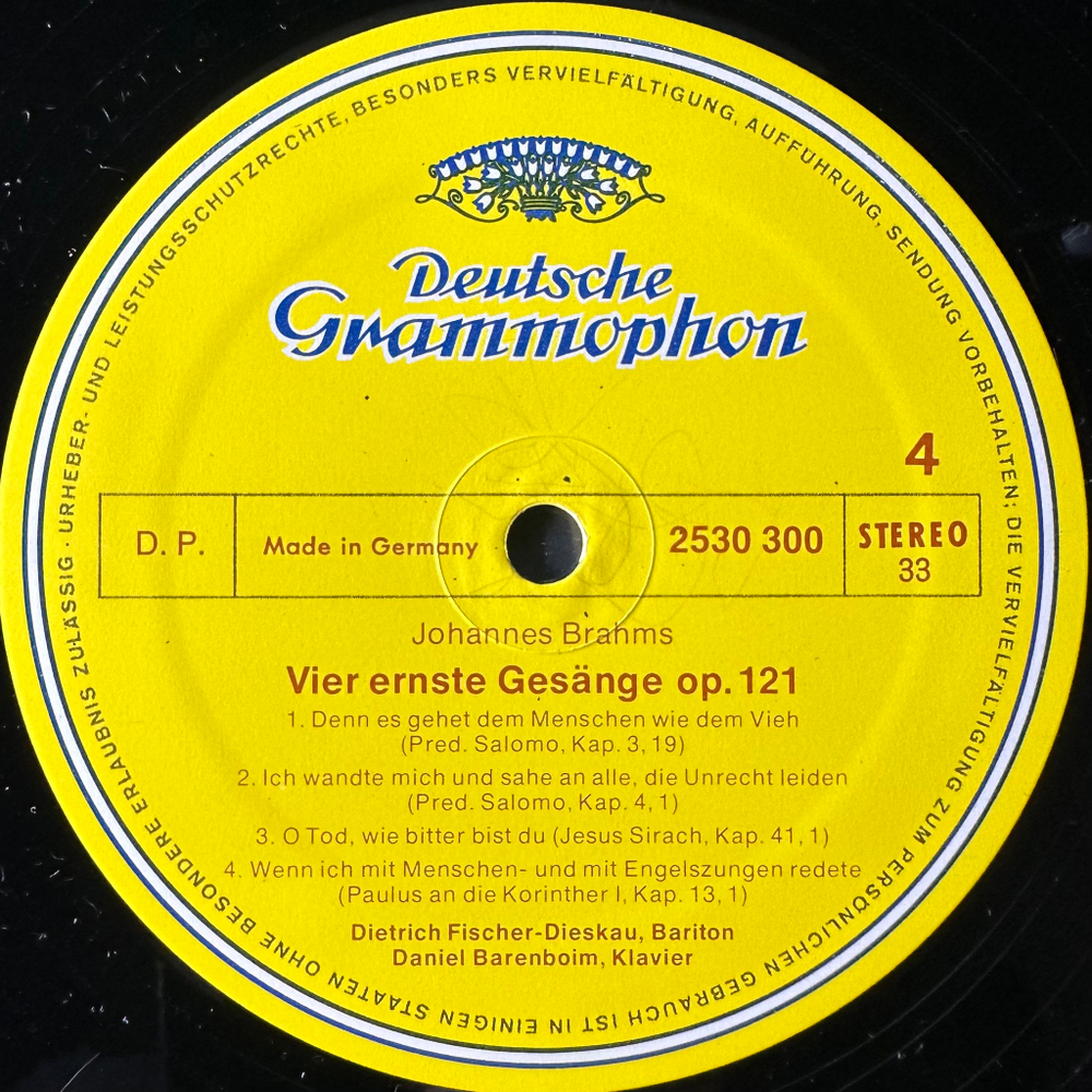 Брамс - Немецкий реквием / 4 строгих напева 2LP (Германия 1973г.)