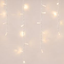 ULD-B3010-200-TWK WARMWHITE IP67 Бахрома светодиодная с эффектом мерцания. 3м. Соединяемая. 200 светодиодов. Теплый белый свет. Провод белый. TM Uniel.