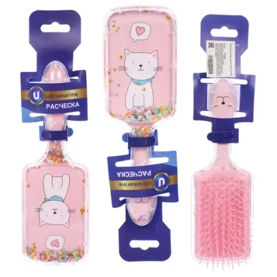 Расческа массажная детская «ФРАТТИ БУМ», кошечка Глейс, форма овал, 20*6,5см (блистер Ультрамарин)