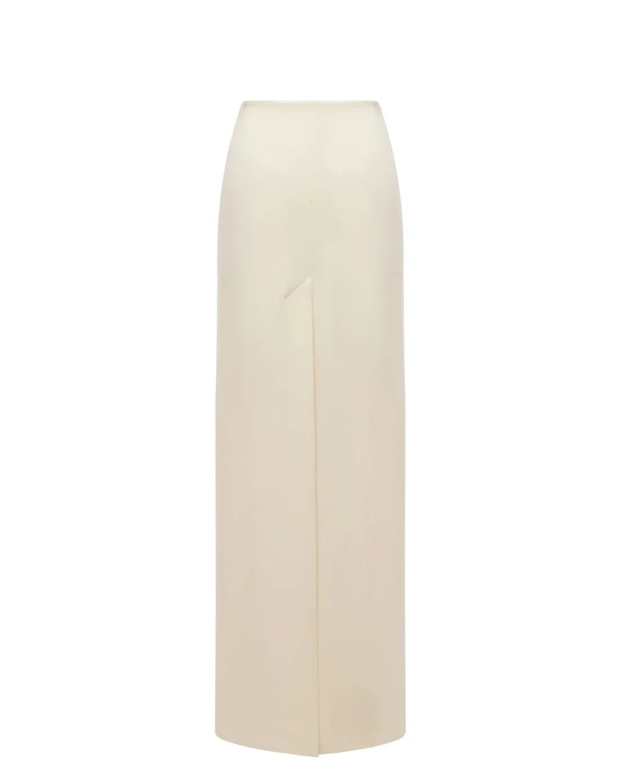 Юбка белая макси на низкой посадке