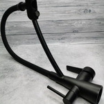 Смеситель для кухни, Gappo, гибк излив, с картриджем, подкл к фильтр, чер, G4398-16