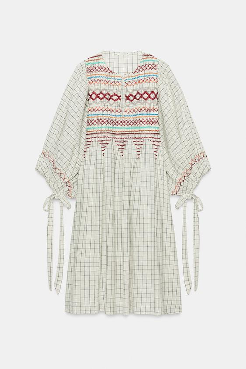 ZARA ПЛАТЬЕ МИДИ ИЗ СМЕСОВОГО ЛЬНА — ZW COLLECTION, РАЗНОЦВЕТНЫЙ