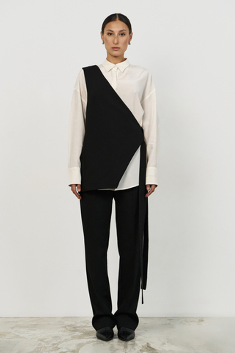 Жилет асимметричный миди