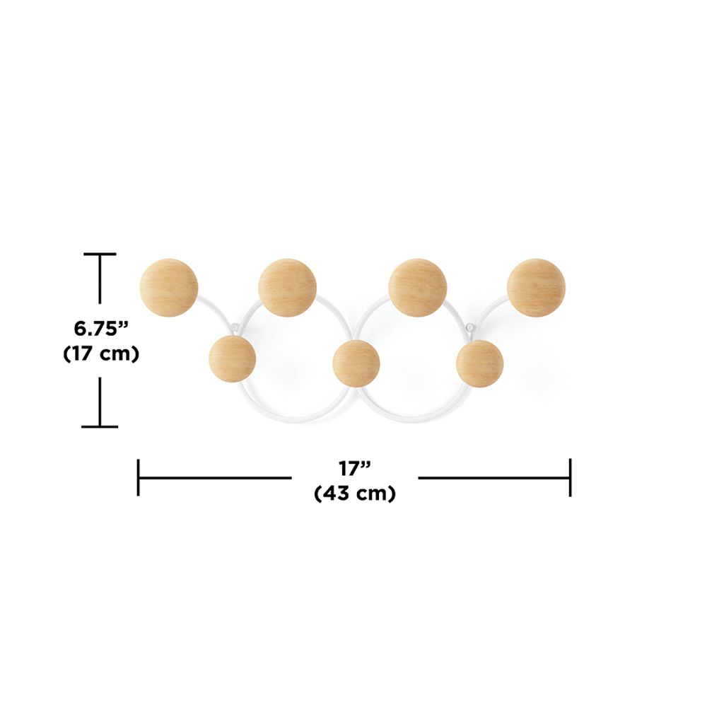 Вешалка настенная dotsy, белая/натуральное дерево