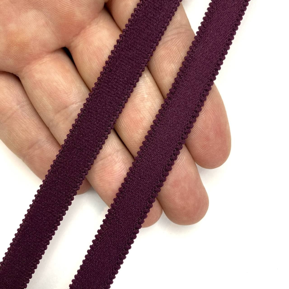 Бретелечная резинка слива с зубчиками 10 мм, цв. 2605