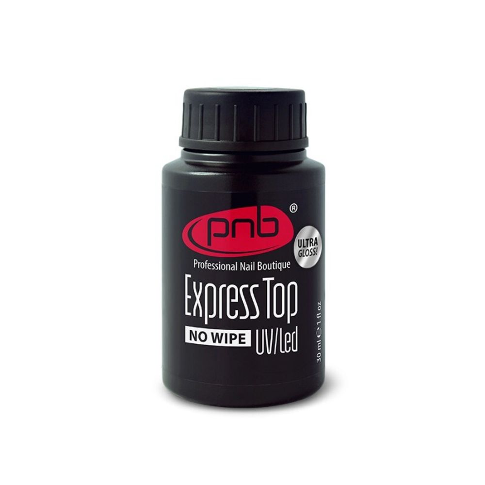 Топ PNB экспресс без липкого слоя UV/LED эффект стильного мокрого блеска 30мл Express Top Ultra Glos