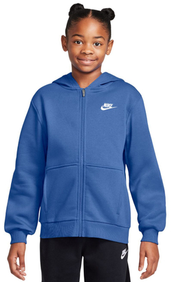 Детская теннисная куртка Nike Kids Club Fleece Full-Zip - comet blue/white