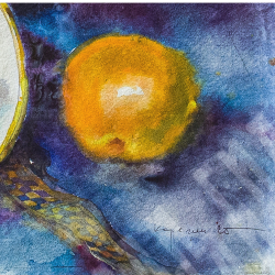 Корягин С.Н. Натюрморт с яблоками. Бумага, акварель. 2005 г. 55х40 см.