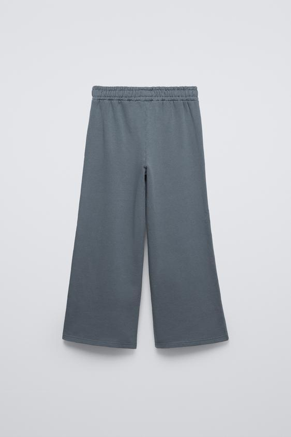 ZARA КОМПЛЕКТ ИЗ ХУДИ И БРЮК WIDE LEG ИЗ МЯГКОЙ ТКАНИ, СЕРО-СИНИЙ