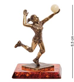 Народные промыслы AM-3200 Фигурка «Волейболистка» (латунь, янтарь)