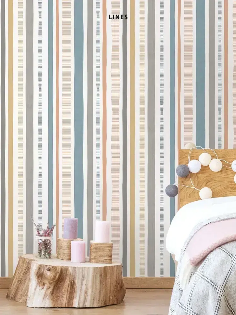 Обои флизелиновые, полоса серо-голубая, метровые, для спальни, для коридора, Lines