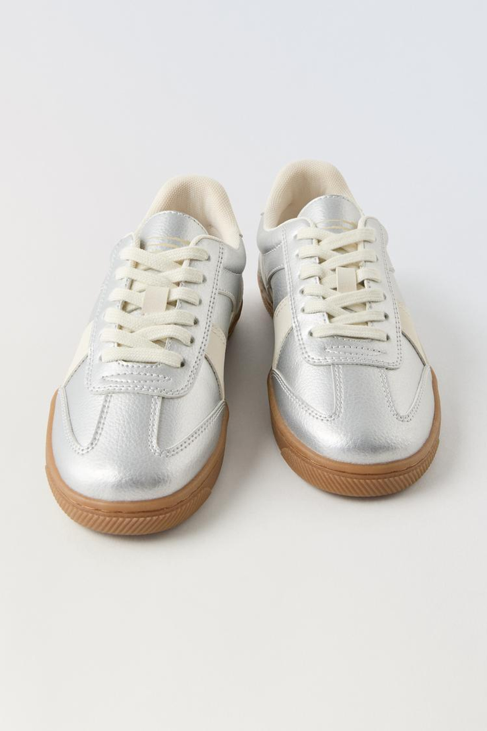 ZARA БЛЕСТЯЩИЕ КЕДЫ, СЕРЕБРИСТЫЙ