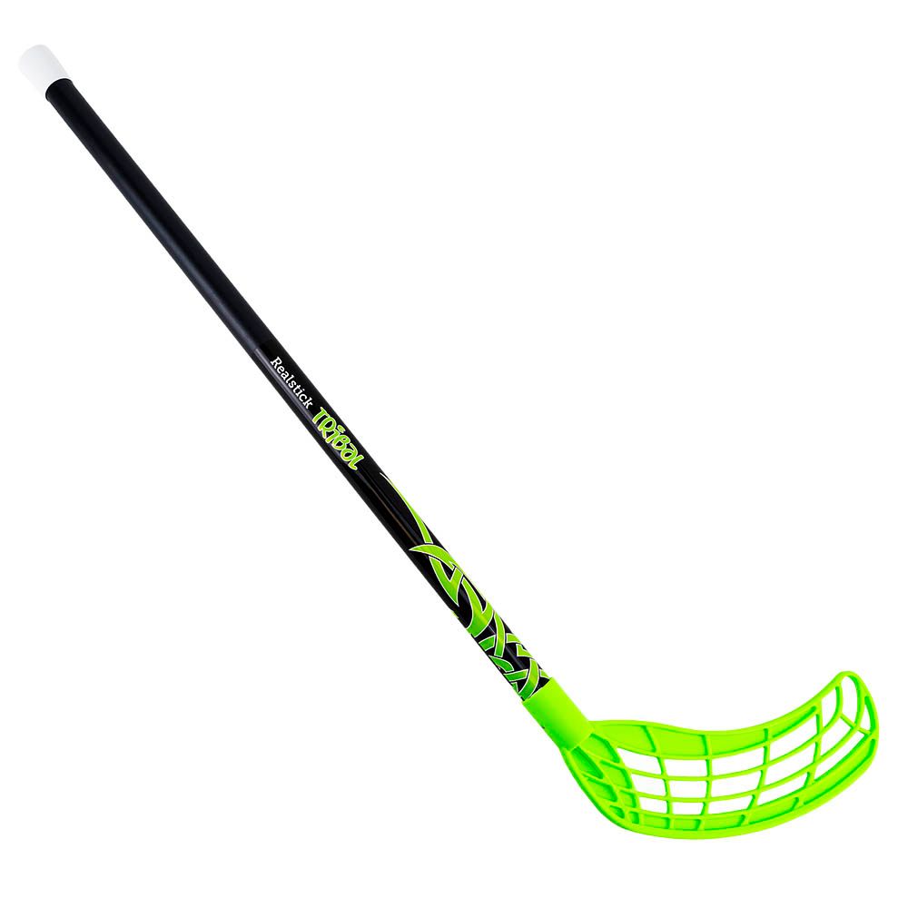 Клюшка для флорбола RealStick Tribal Jr, MR-KF-TR85-GR, 85см, прямой крюк, пластик, черн-зелен