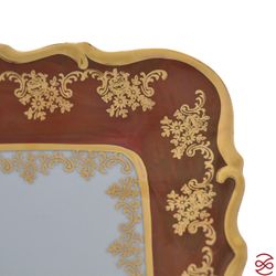 Блюдо квадратное на ножке Queen's Crown Охота красная 32*32 см