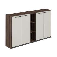 RF.404.DA.PG.DA / Шкаф средний (2 шт) со стеллажом, 2140х410х1226 / корпус: дуб адриа, фасады: жемчужно-серый