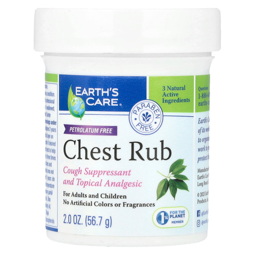 Earth's Care, Средство для растирания груди, 56,7 г (2 унции)