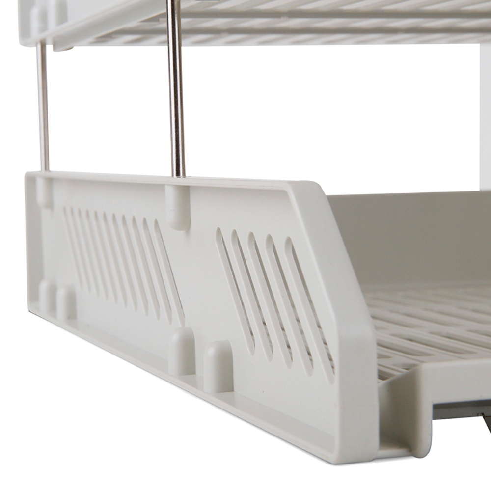 Лоток горизонтальный DELI, 2-х рядный, пластик,  серый