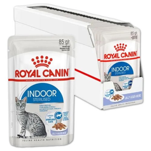 Royal Canin корм консервированный для взрослых кошек кусочки в желе домашние стерилизованные