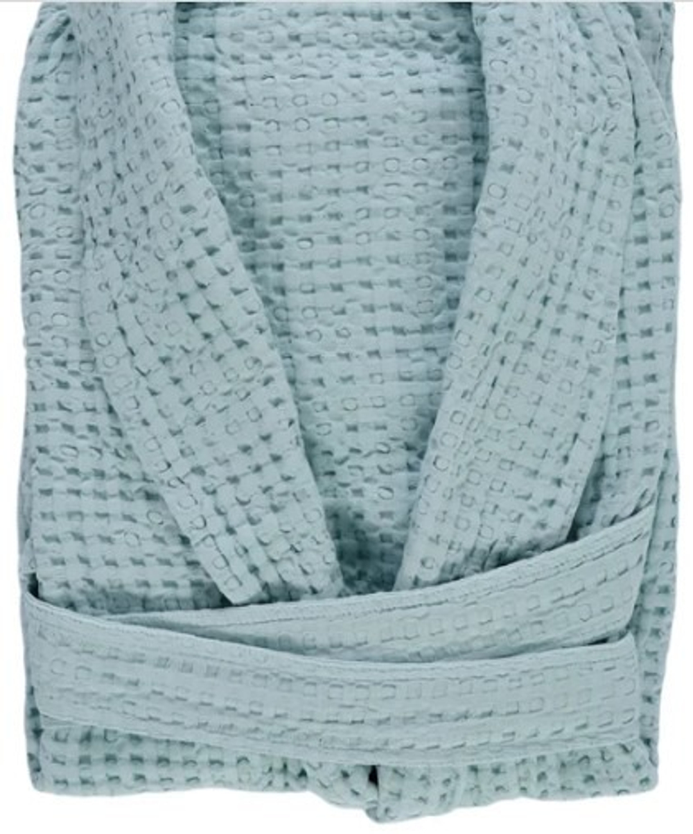 Халат вафельный с шалькой Abyss&Habidecor Поусада 235 голубой