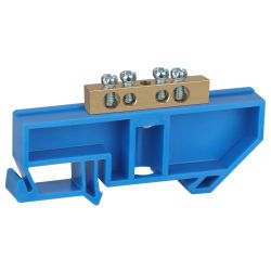 Шина ЭРА NO-222-43 N ноль на DIN-изоляторе ШНИ-6х9-4-Д-синий