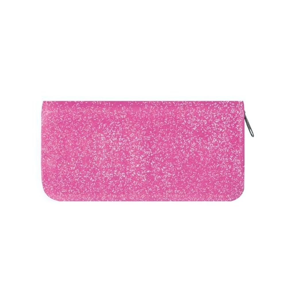 Пенал-косметичка 1 секция, с блестками, малиновый (Пчелка)