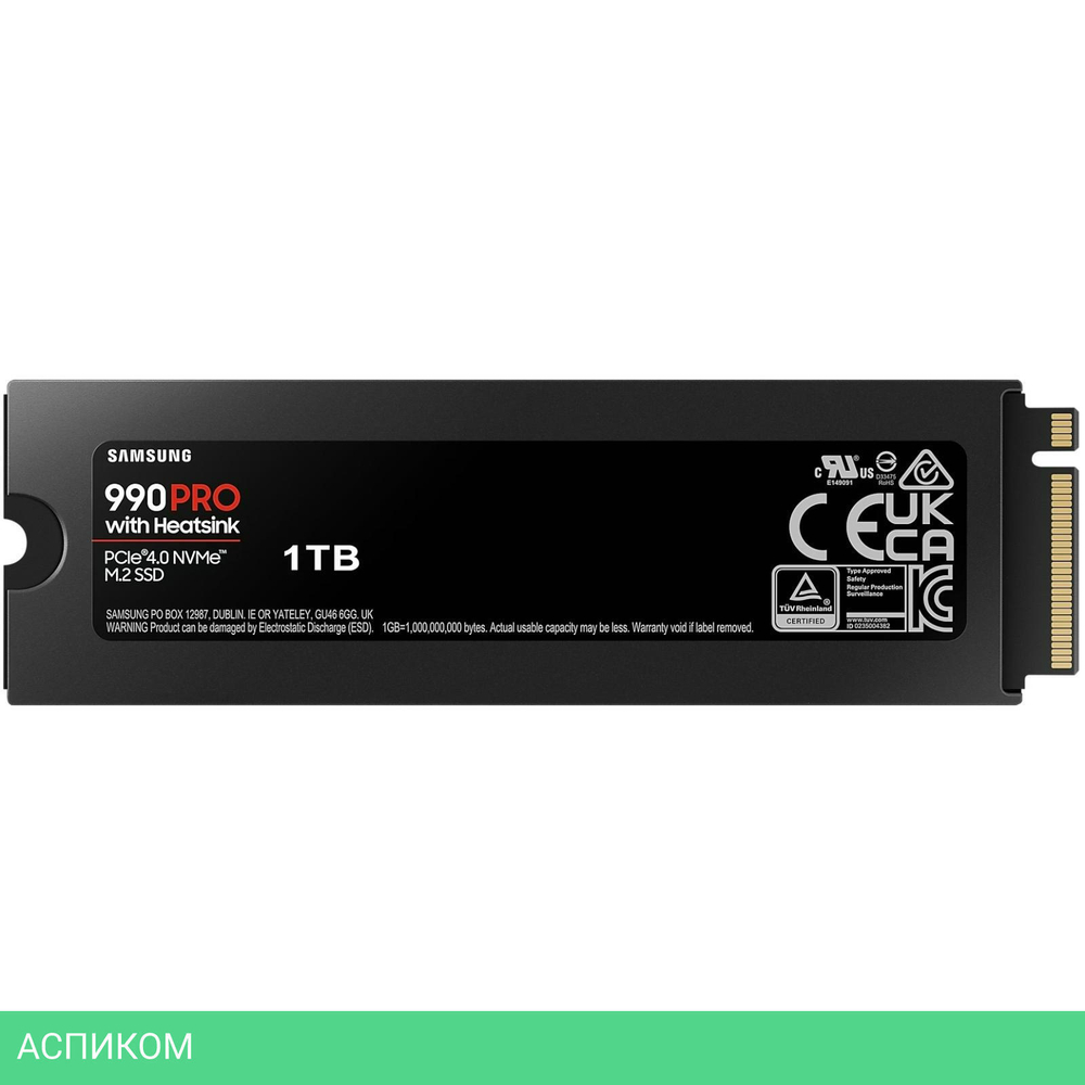 SSD диск Samsung 990 Pro 1TB Black (MZ-V9P1T0CW)
