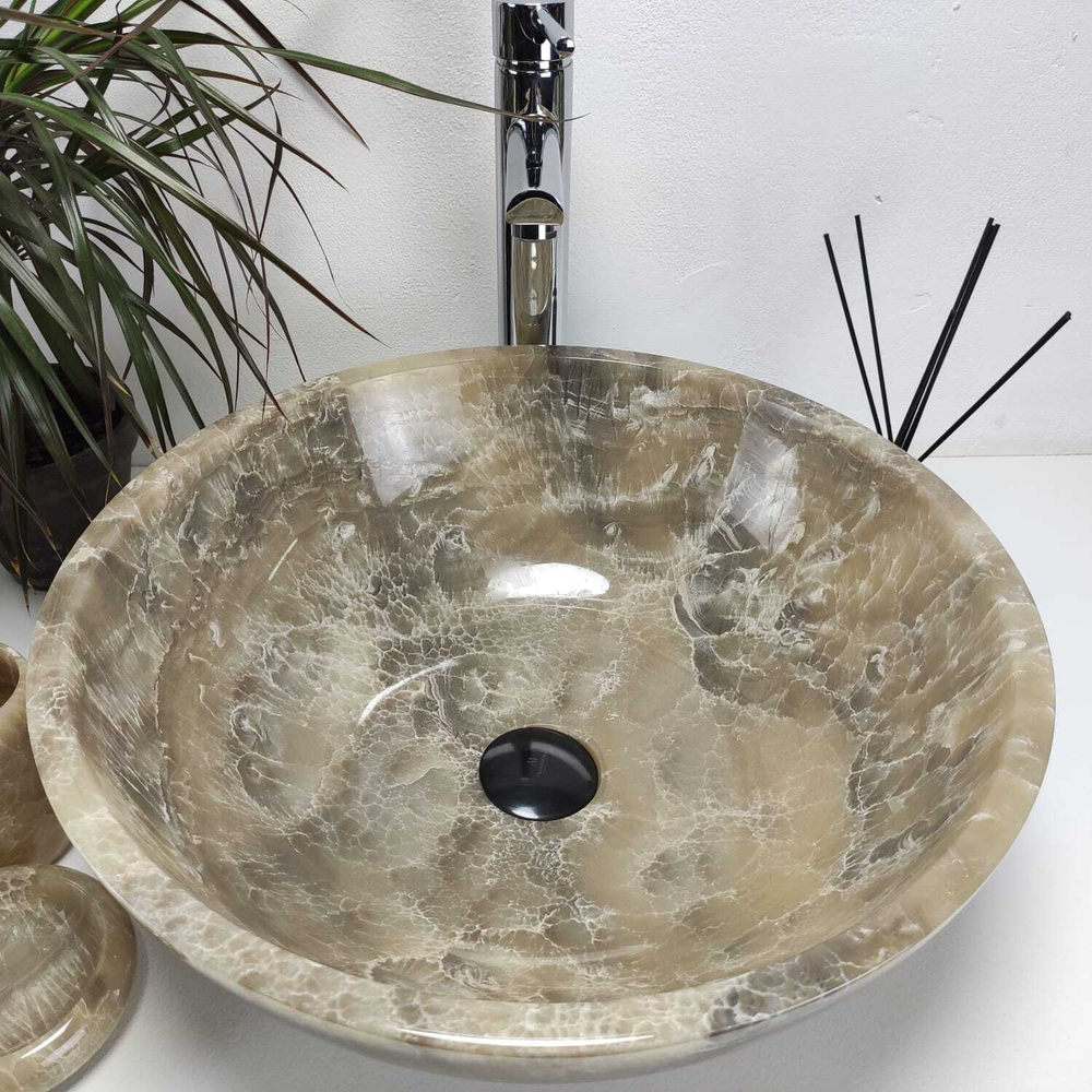 Раковина из оникса Bowl Grey Medium TinLip BO-60908 45*45*17