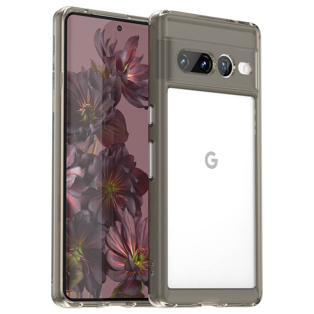 Чехол защитный c серыми рамками для смартфона Google Pixel 7 Pro, мягкий отклик кнопок