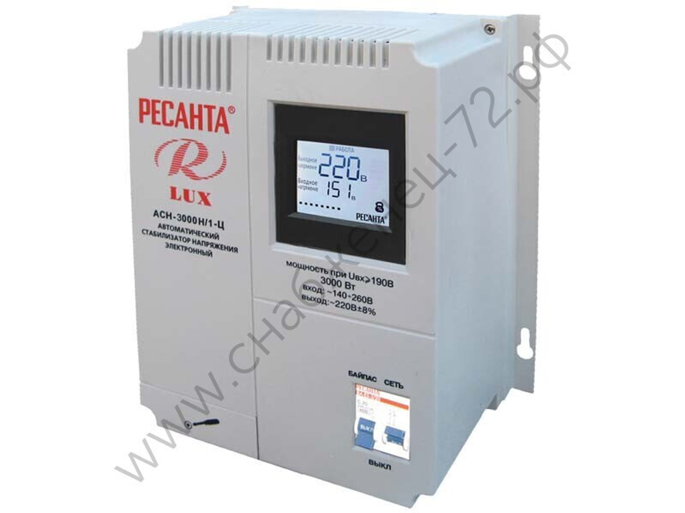 Стабилизатор напряжения серии LUX РЕСАНТА АСН-3000Н/1-Ц