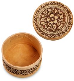 Народные промыслы BST-313/ 1 Шкатулка «Цветы» (береста)