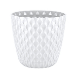 Горшок для цветов InGreen Wave с дренажной сеткой и поддоном 4,7л D205мм, белоснежный жасмин