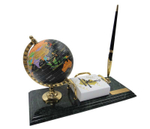 Универсальный мраморный настольный набор с ручкой глобусом и держателем для блок-листов 1024