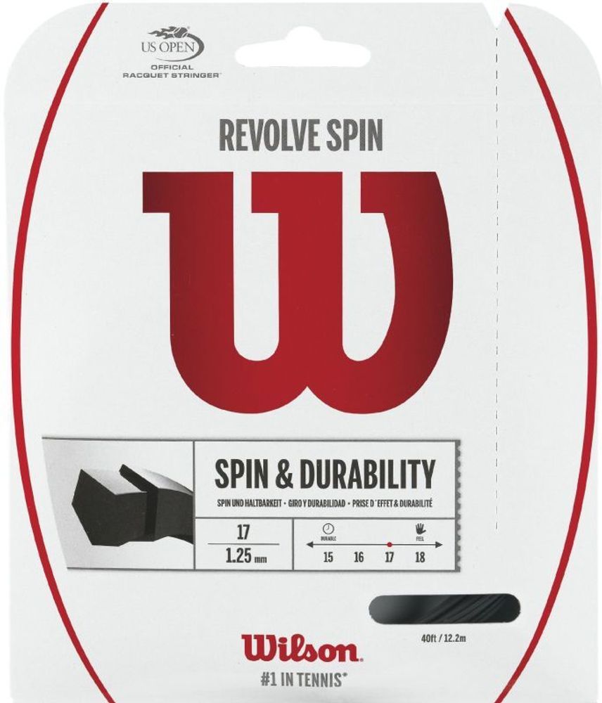 Теннисные струны Wilson Revolve Spin (12,2 m) - черный
