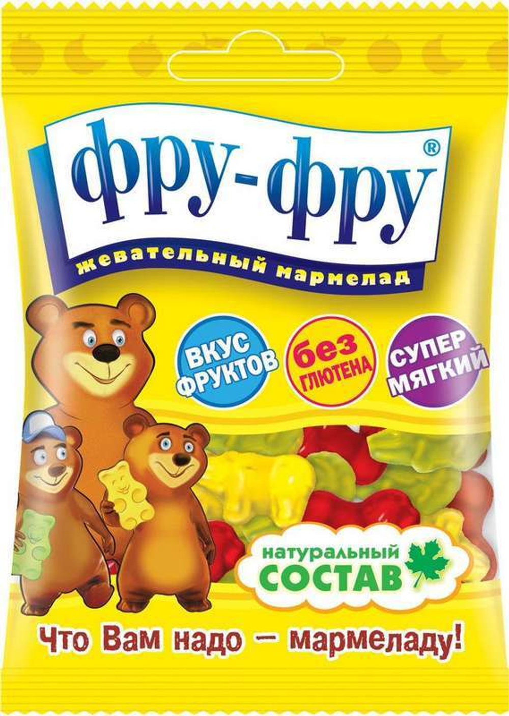 Фру-Фру мармелад жевательный с натуральным соком медведик 30гр.