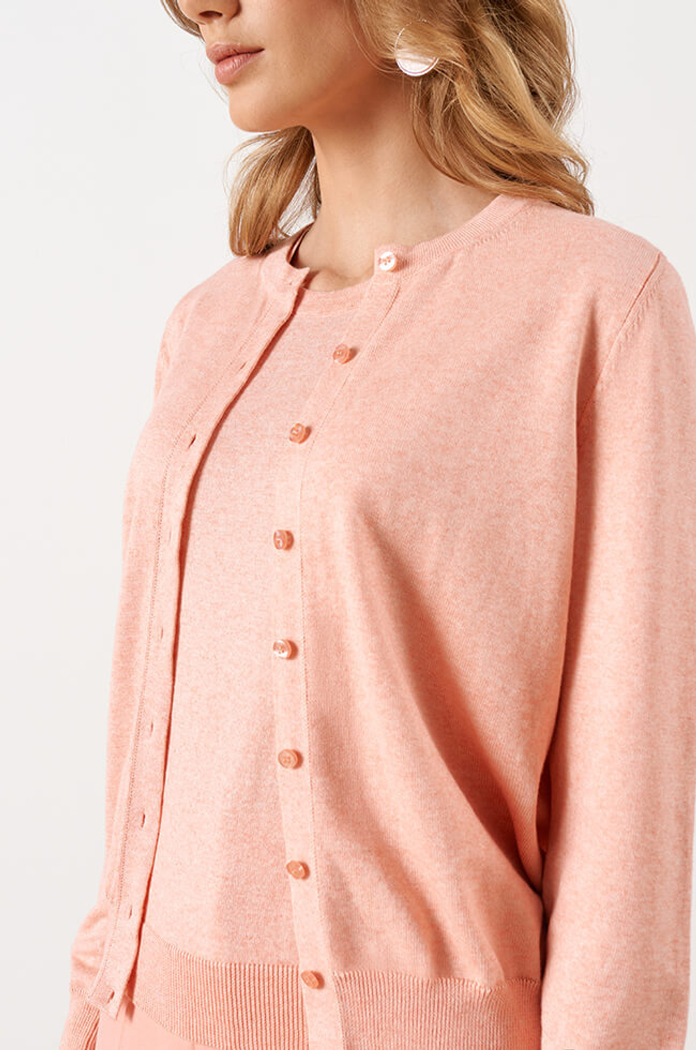 1875 Кардиган женский (розовый меланж)