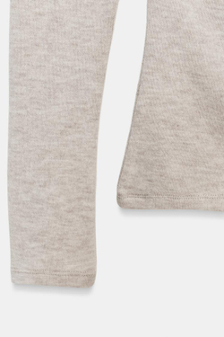 ZARA ТОП АСИММЕТРИЧНОГО КРОЯ ИЗ МЯГКОЙ ТКАНИ, БЕЖЕВЫЙ МЕЛАНЖ