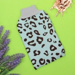 Мочалка - варежка скрaабирующая «Premium - LEOPARD», цвет голубой, 24*15см (ZIPпакет)