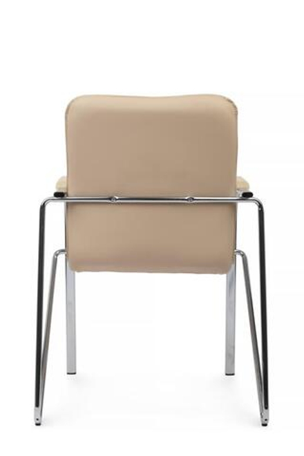 Стул Riva Самба с пластиковыми подлокотниками SMB-03H Хром гальв. Бежевый