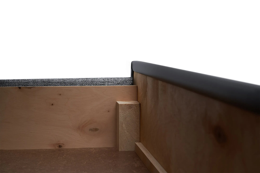 Диван-кровать Сантана, рогожка/экокожа, серый/чёрный, аккордеон