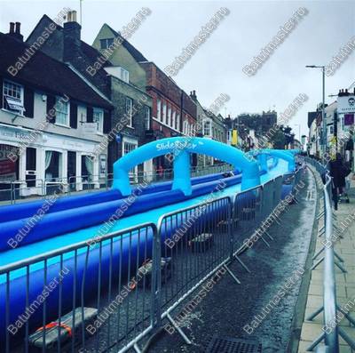 Водная горка без надувного дна, герметичная ТУРБО "Гидроспуск", 50*4*2 м