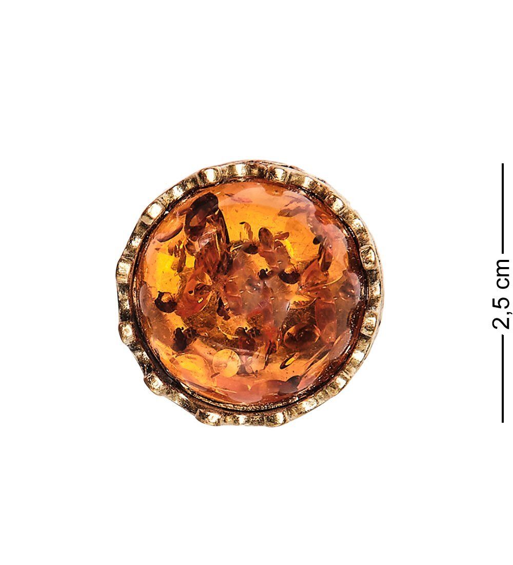 AM-2457 Кольцо «Корона» (латунь, янтарь)