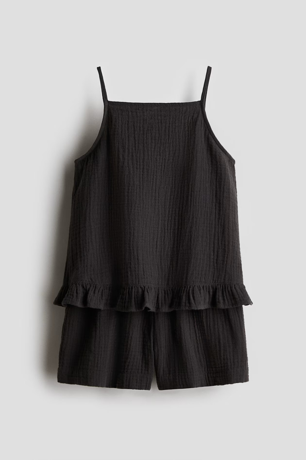 H&M Комплект из топа и шорт, темно-серый