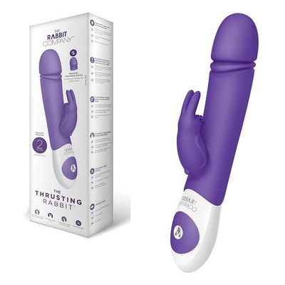 Фиолетовый вибратор с функцией толкания Thrusting Rabbit (Цвет: фиолетовый)