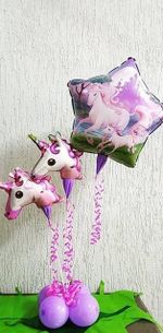 Воздушный шар (18''/46 см) Звезда, Сказочные единороги, 1 шт.