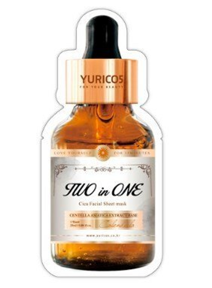 Маска для лица Yuricos Yurico5 Two in One Cica and Calendula с Центеллой и Календулой Facial Sheet Mask 25 мл