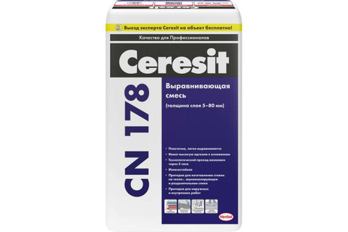 Смесь для пола цементная выравнивающая Церезит CN 178 от 5 до 80 мм 25 кг
