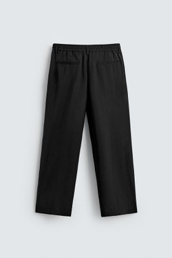 ZARA СТРУЯЩИЕСЯ БРЮКИ СО СКЛАДКАМИ, ЧЕРНЫЙ