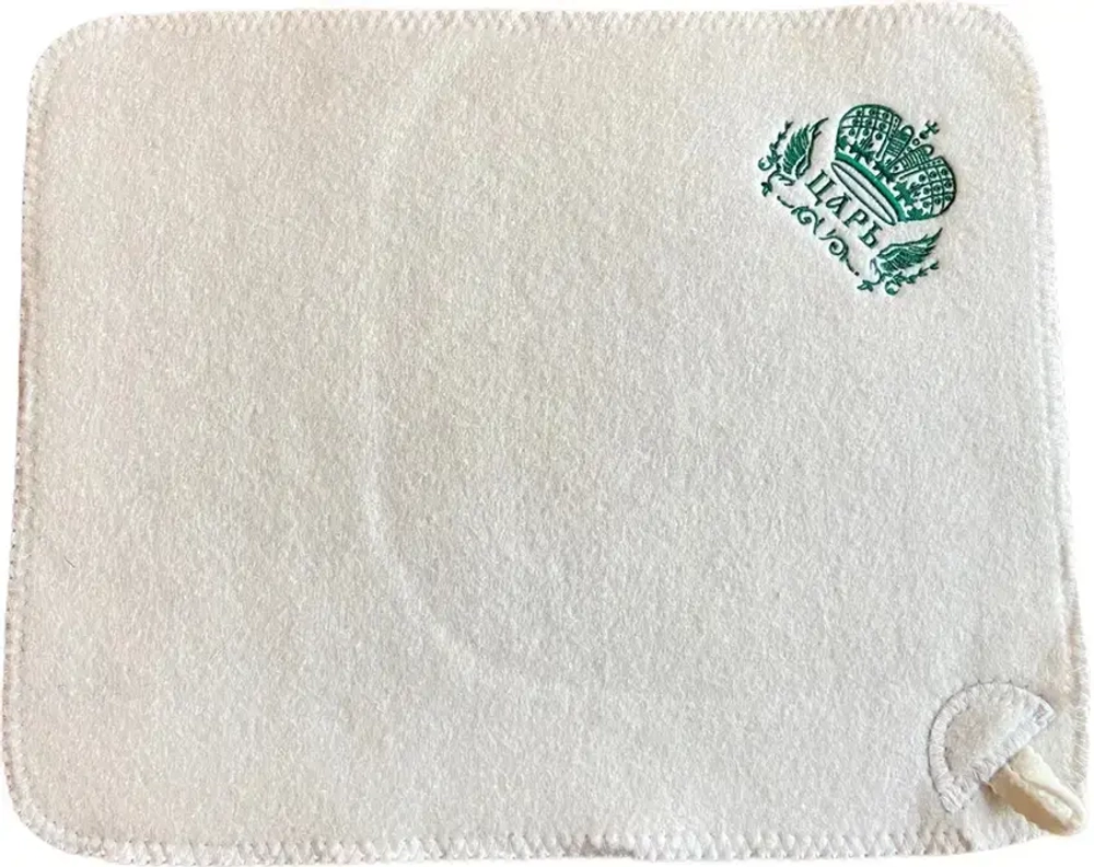 Коврик банный с вышивкой белый»Царь» 38*48см